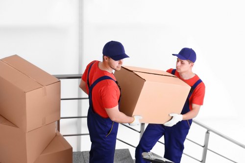 Removal van serving residential streets in Battersea