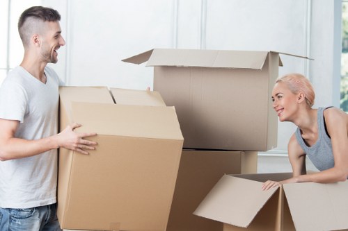 Packing and loading household items for a Battersea removals job